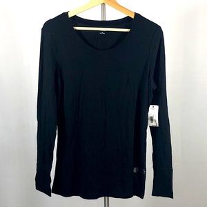 ANA Black Crew Neck Long Sleeve Top Size M NWT